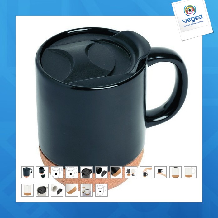 Mug personnalisable en céramique 350ml avec couvercle