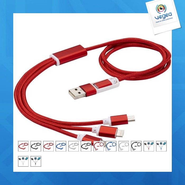 Câble publicitaire de charge 5-en-1 versatile