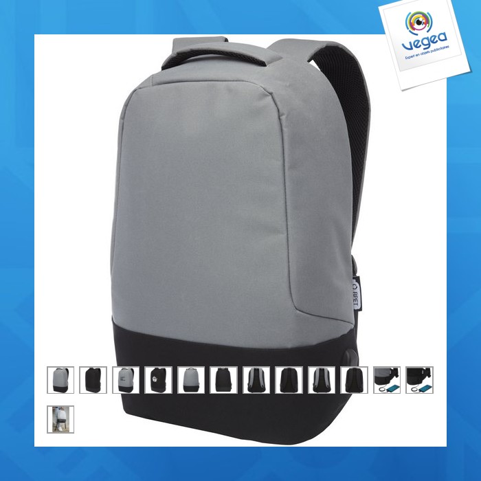 Sac à dos personnalisable anti-vol cover en rpet certifié grs 18l