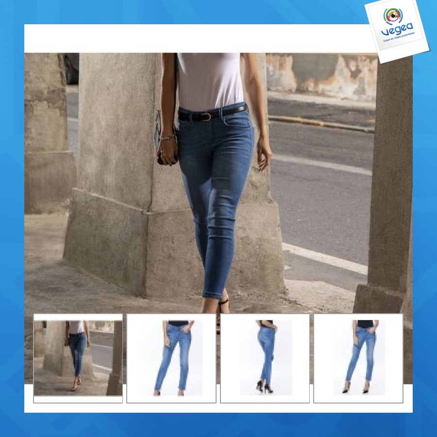 Jean publicitaire femme slim stone brossé