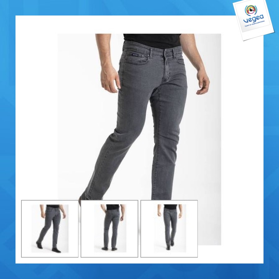 Jean personnalisé homme droit stretch