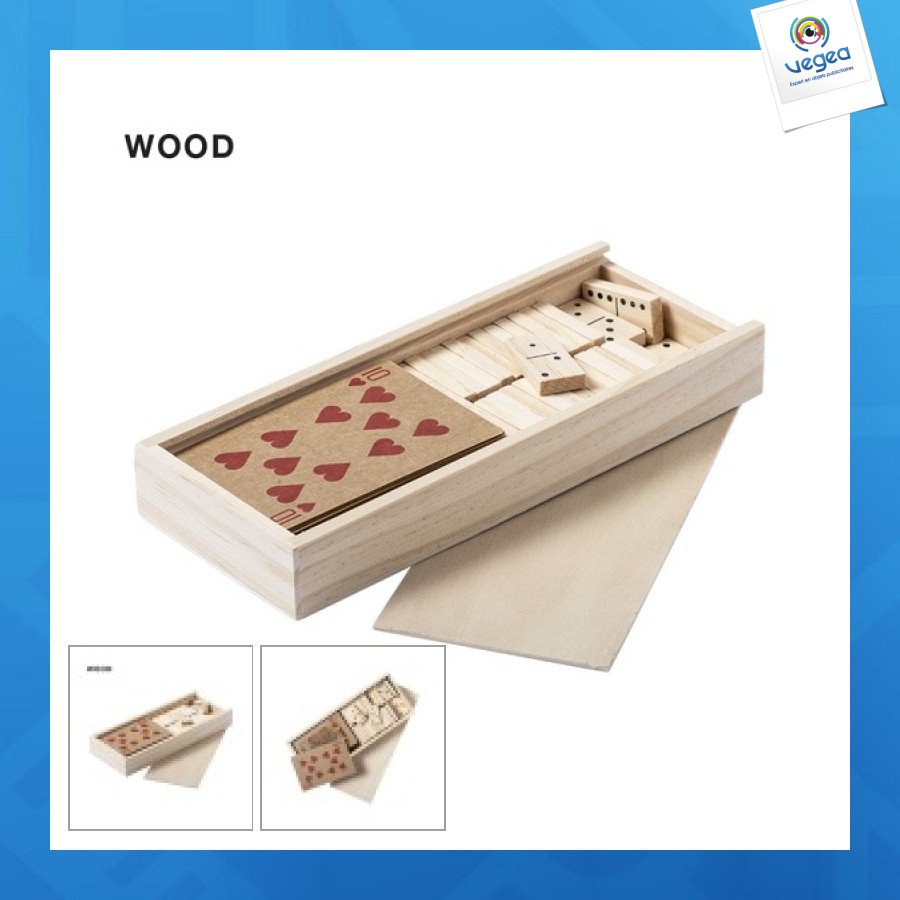 Coffret jeu de carte et domino personnalisable