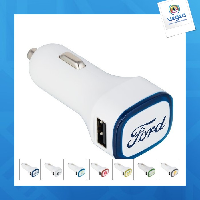 Chargeur voiture usb avec logo collection 500