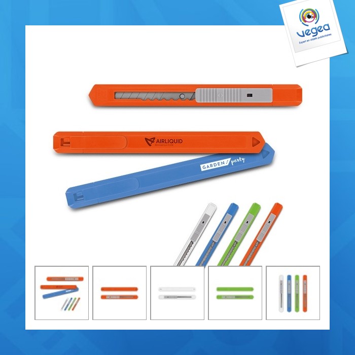 Cutter plastique a lame auto-retractable
