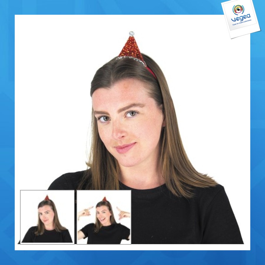 Serre-tête personnalisé bonnet noël glitter