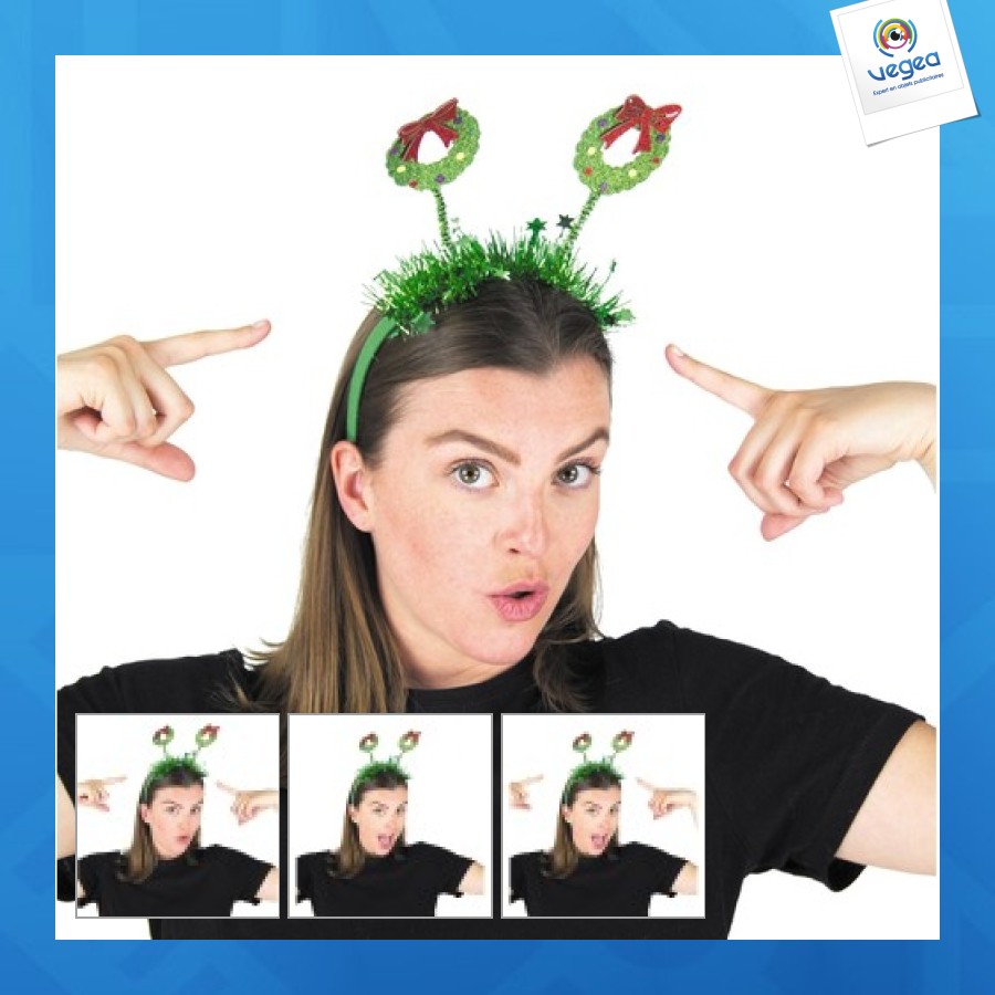 Serre-tête avec logo couronnes de noël
