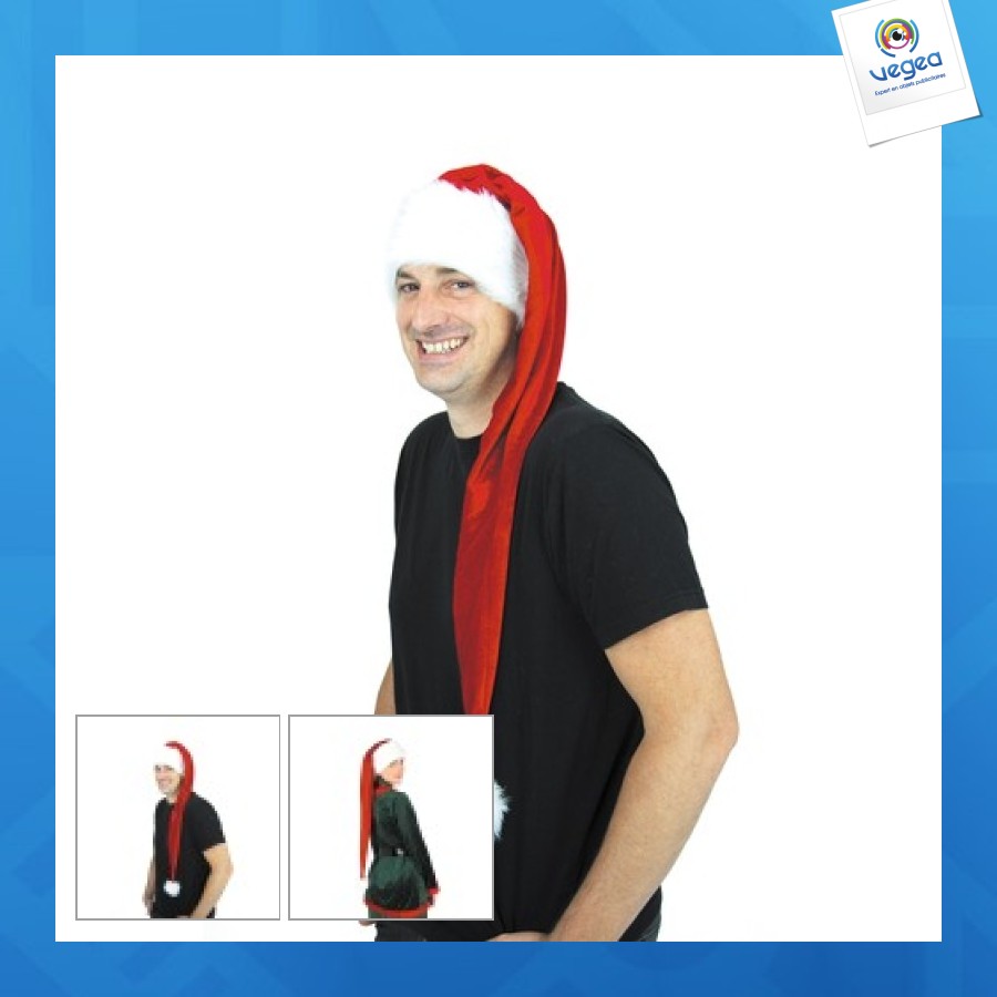 Bonnet publicitaire noël velours extra long