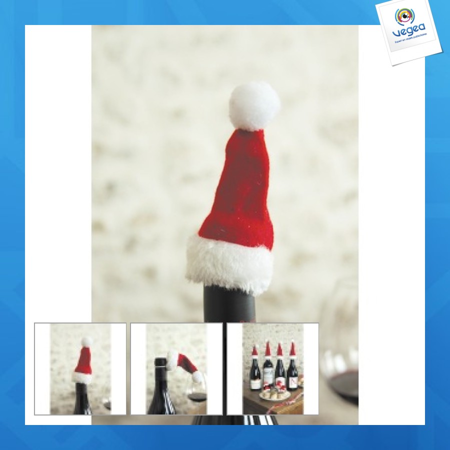 Set de 4 bonnets de noël pour bouteilles
