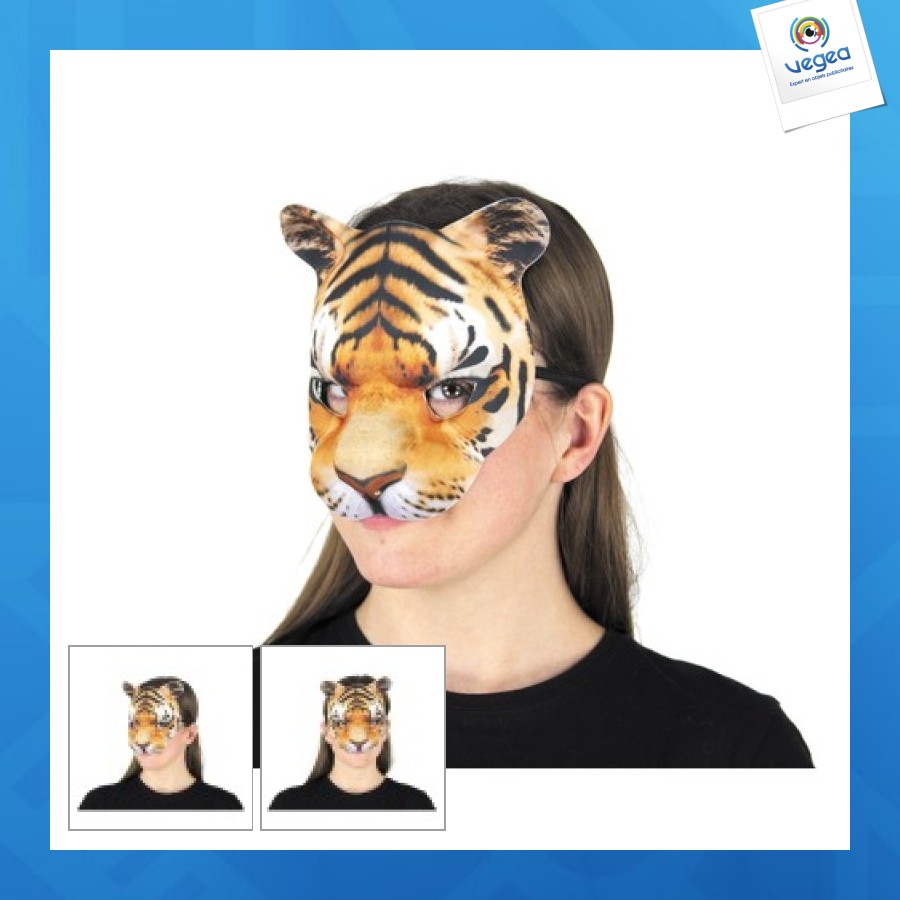 Masque réaliste tigre avec logo