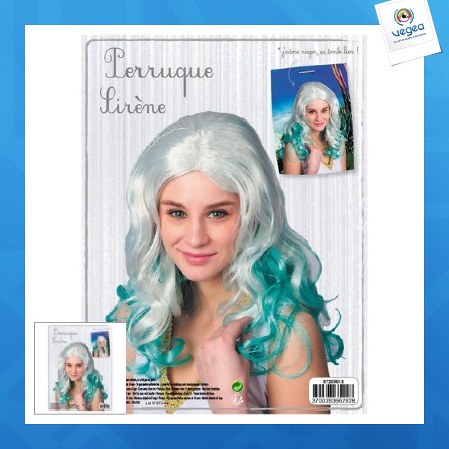 Perruque personnalisable sirène