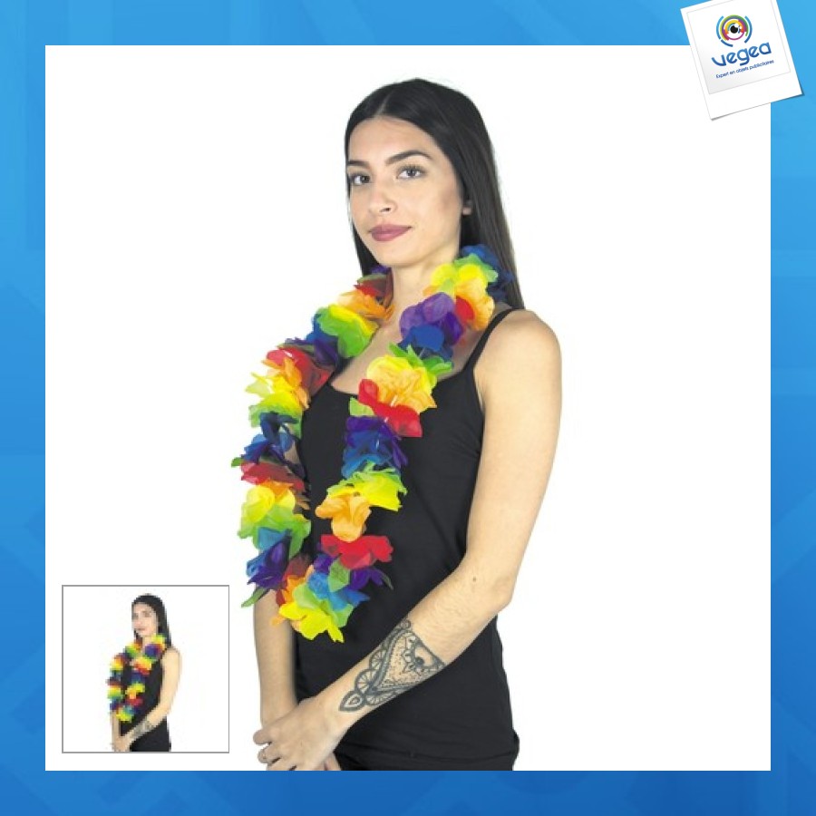 Collier rainbow personnalisable grosses fleurs