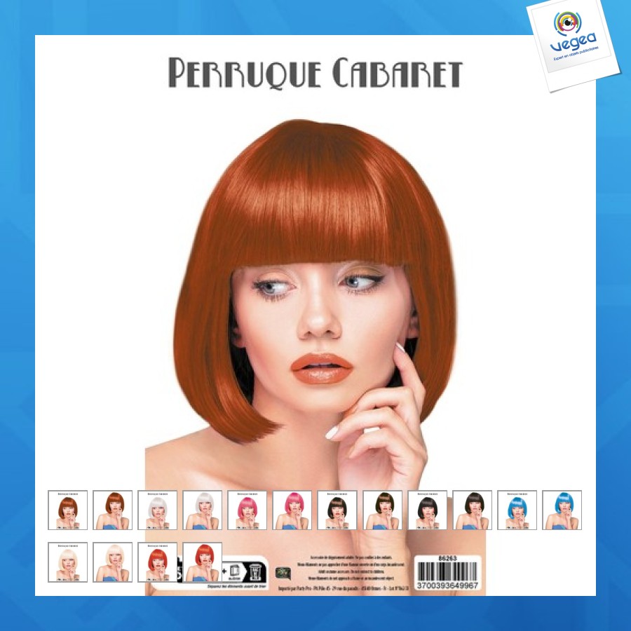 Perruque personnalisable cabaret rousse