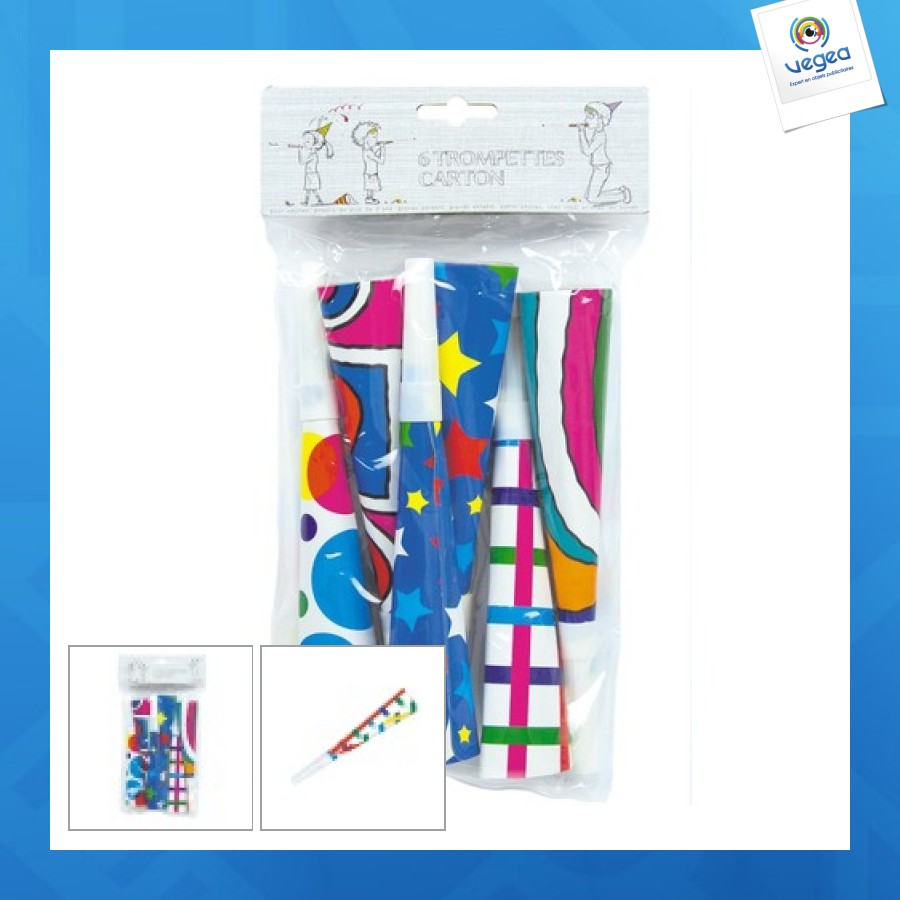 Trompette publicitaire carton x6