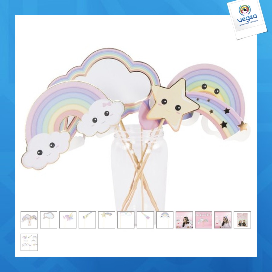 Photobooth baby licorne personnalisable 8pcs