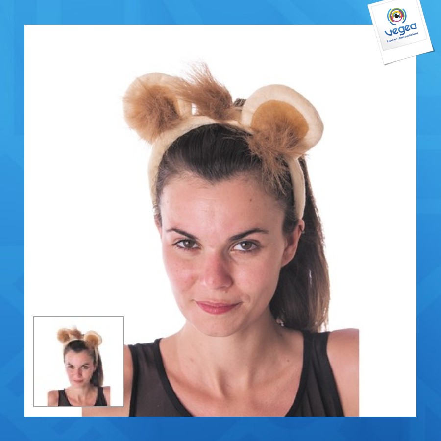 Serre tête lion velours