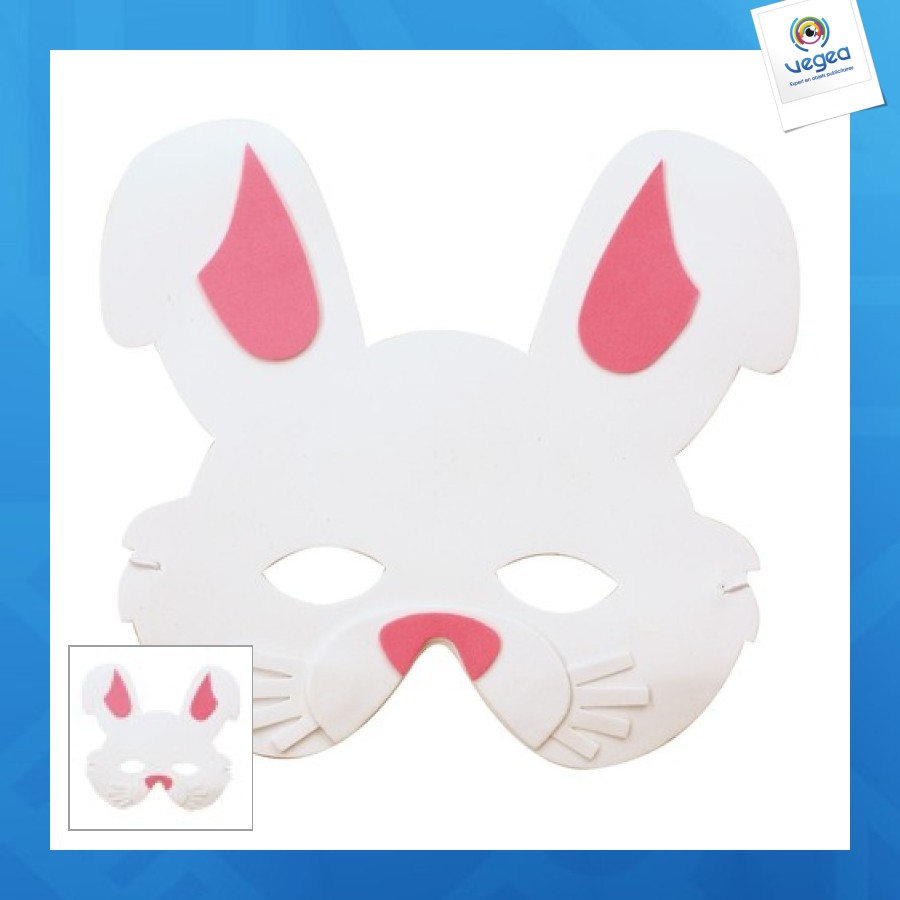 Masque enfant lapin publicitaire eva