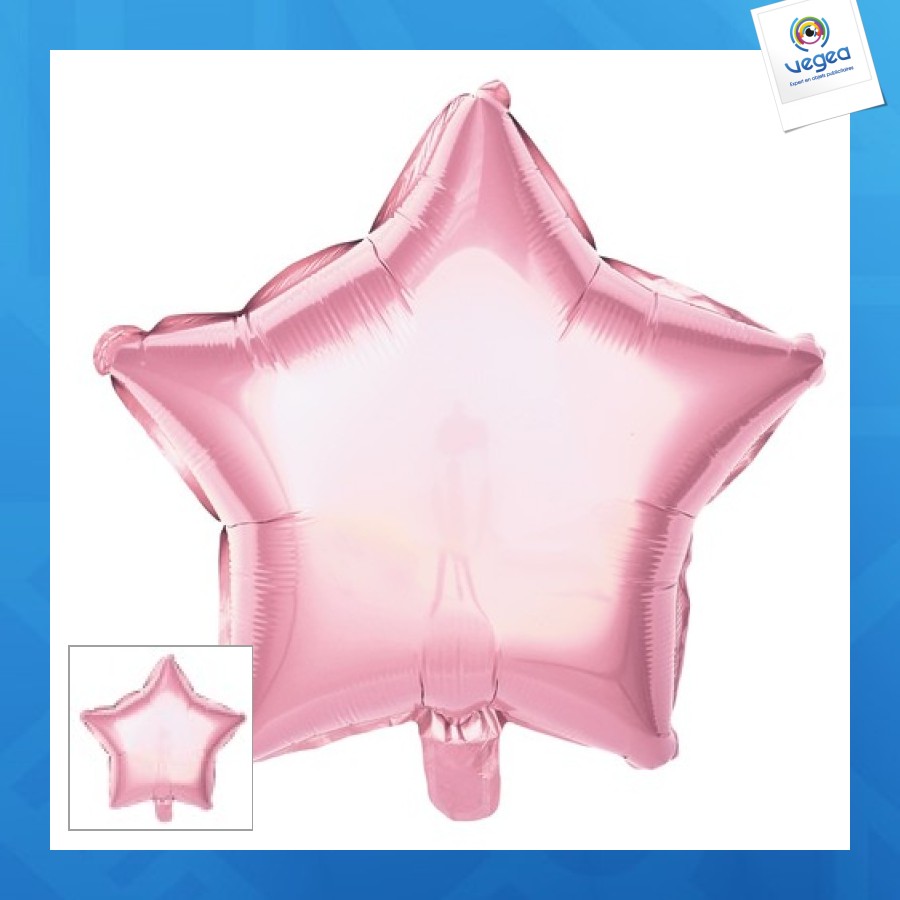 Ballon mylar etoile rose pastel