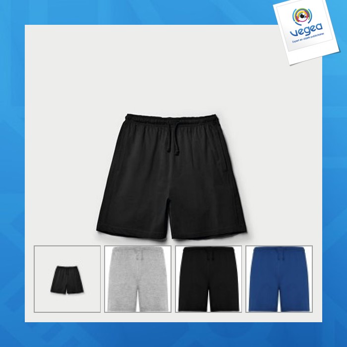 Sport - short unisex avec poches latérales et ceinture élastique avec cordon de serrage