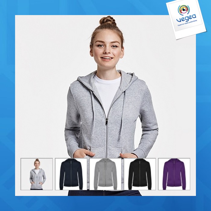 Veleta - sweat-shirt pour femme avec capuche doublée ton sur ton