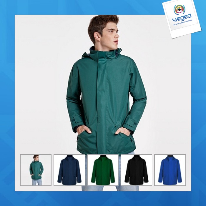 Parka personnalisable col montant coupe-vent