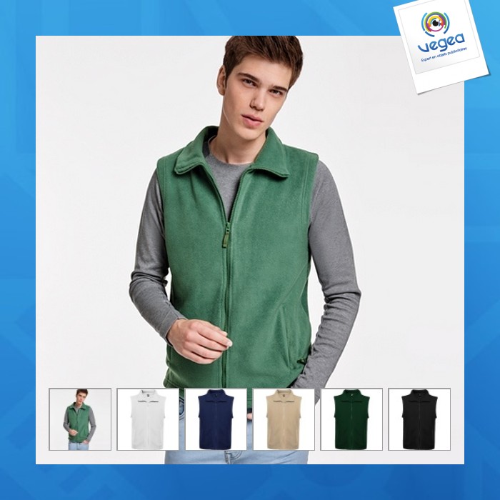 Gilet polaire publicitaire avec col montant zippé