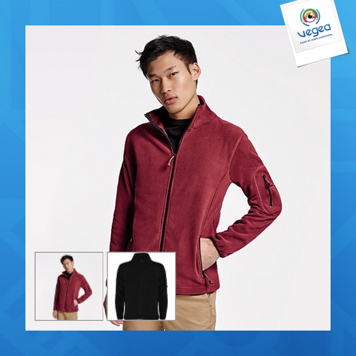 Luciane - veste polaire personnalisable pour le sport, col montant et manches longues avec liseré contrasté