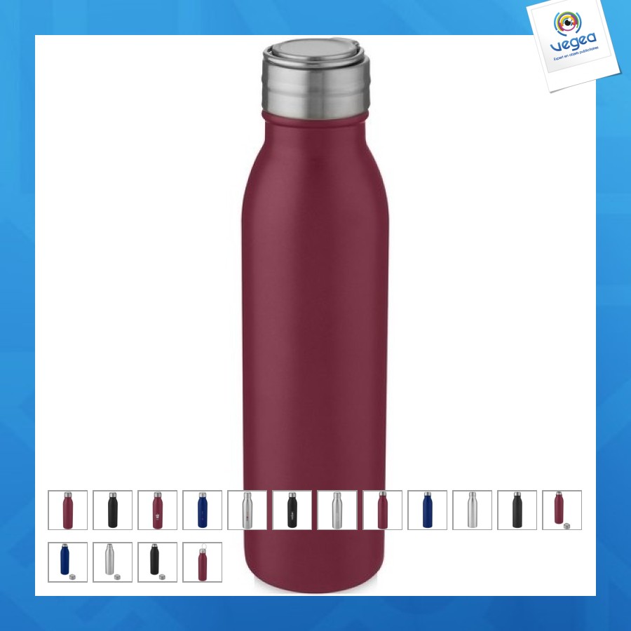 Bouteille promotionnel de sport harper 700ml en acier inoxydable avec boucle métallique