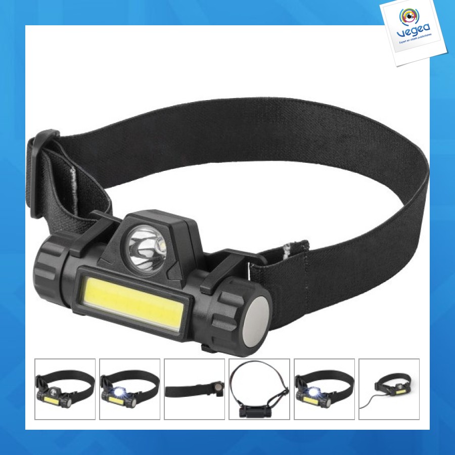 Lampe frontale rechargeable personnalisable en abs