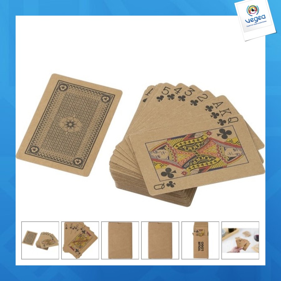 Jeu de cartes promotionnel de 54 cartes en carton recyclé