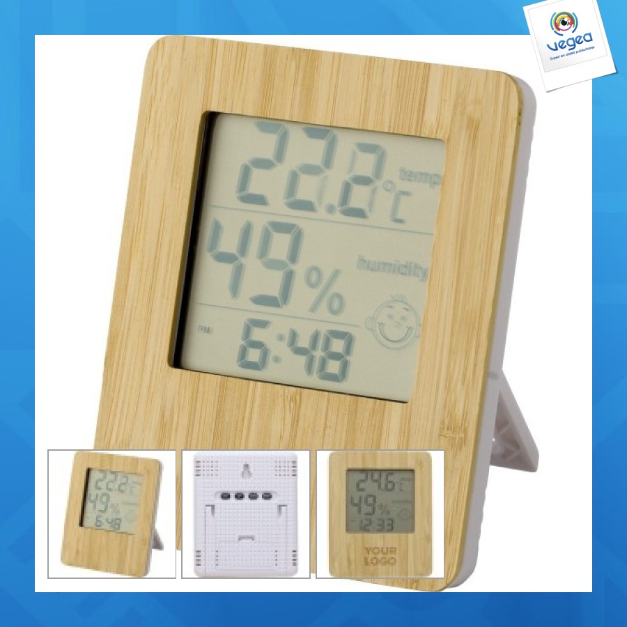 Station météo personnalisée en bambou et abs