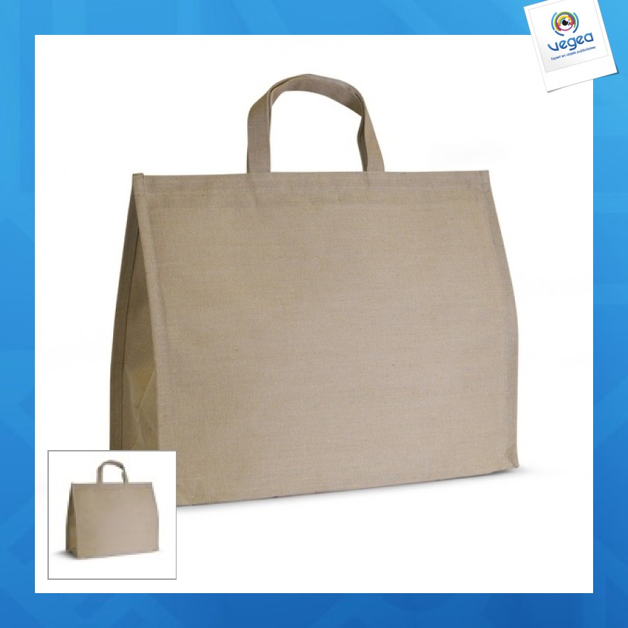 Sac isotherme personnalisé jute et coton 45x36x18cm