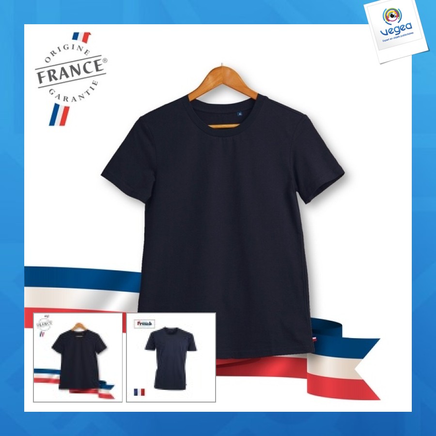 T-shirt bio publicitaire 160g couleur fabriqué en france