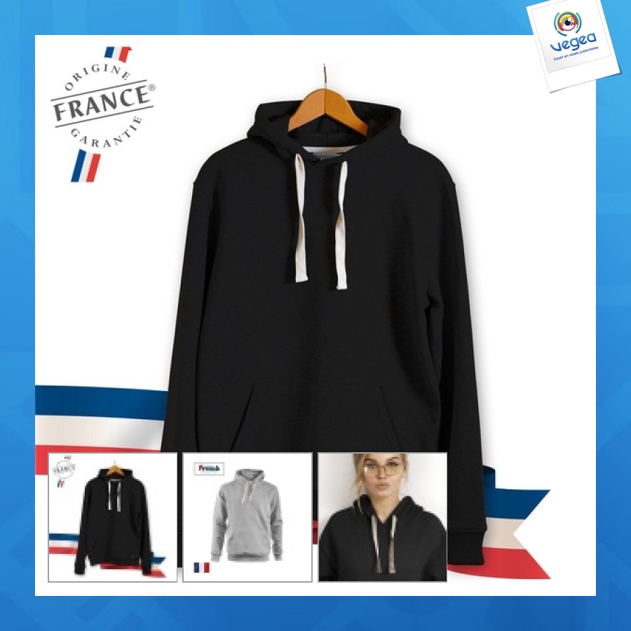 Sweat à capuche publicitaire fabriqué en france