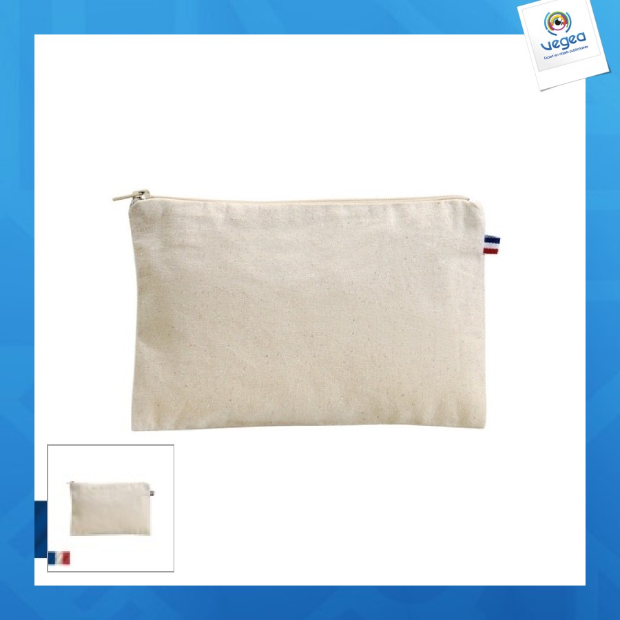 Trousse 27x18 en coton bio fabriquée en france