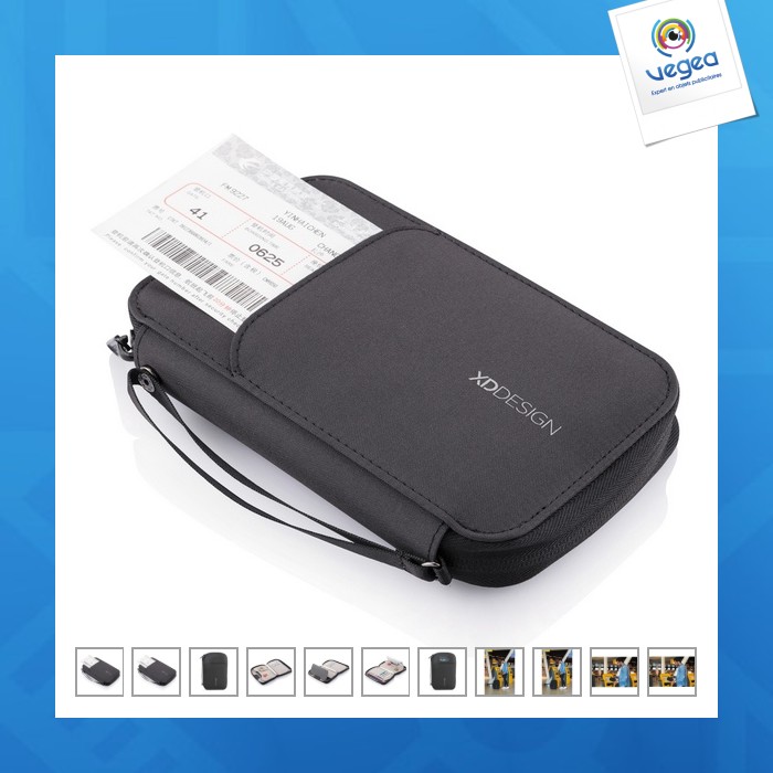 Pochette de voyage recyclée et anti-rfid
