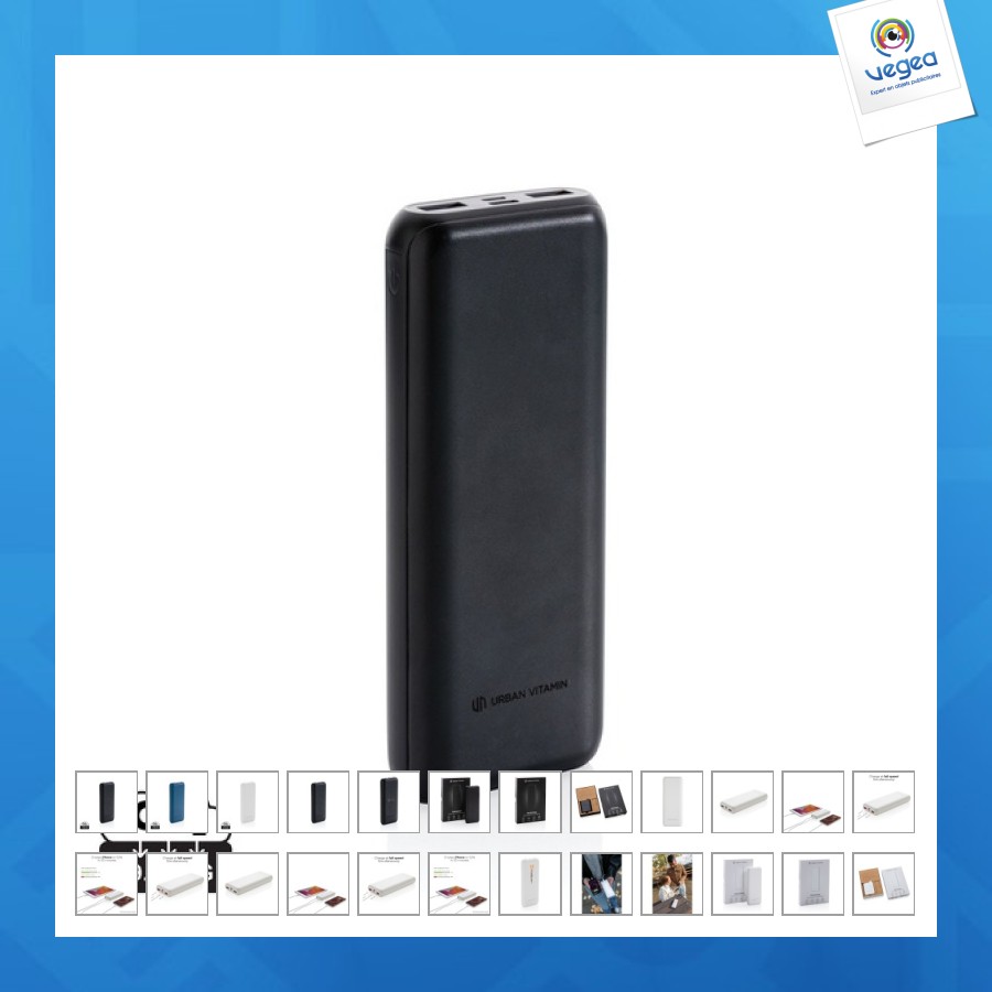 Powerbank avec logo 20.000mah 18w pd urban vitamin pasadena