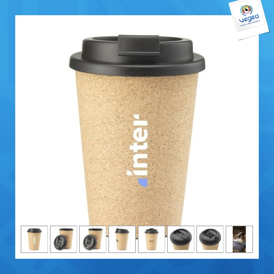 Tasse publicitaire à café réutilisable à double paroi 350ml