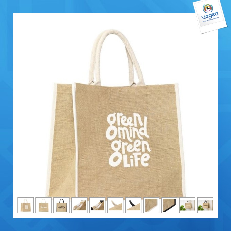 Gerona jute shopper sac personnalisable shopping