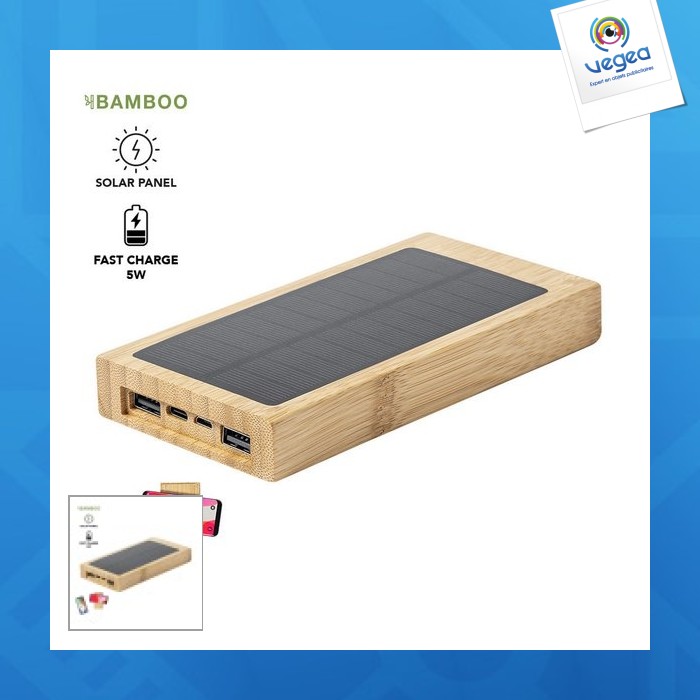 Power bank personnalisé en bambou