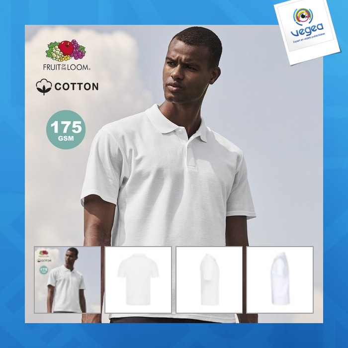 Polo promotionnel adulte blanc - original
