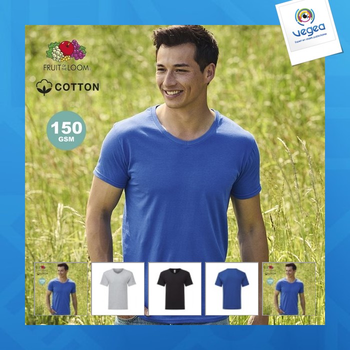 T-shirt personnalisable adulte couleur - iconic v-neck