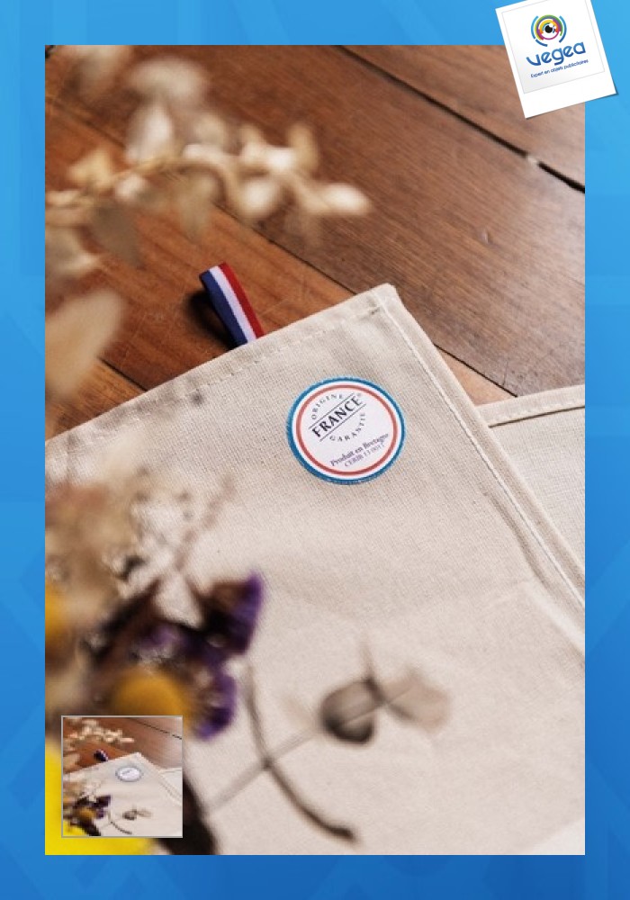 Essuie vaisselle bio - origine france garantie avec logo