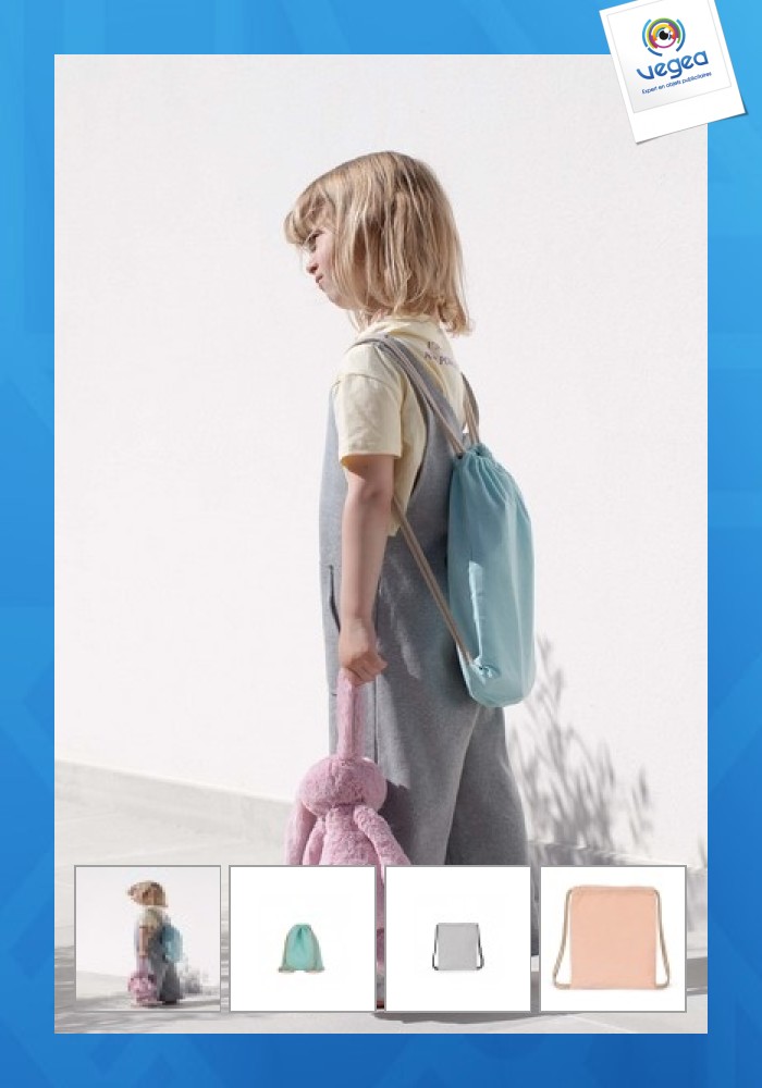 Petit sac à dos recyclé à cordon coulissant - taille enfant