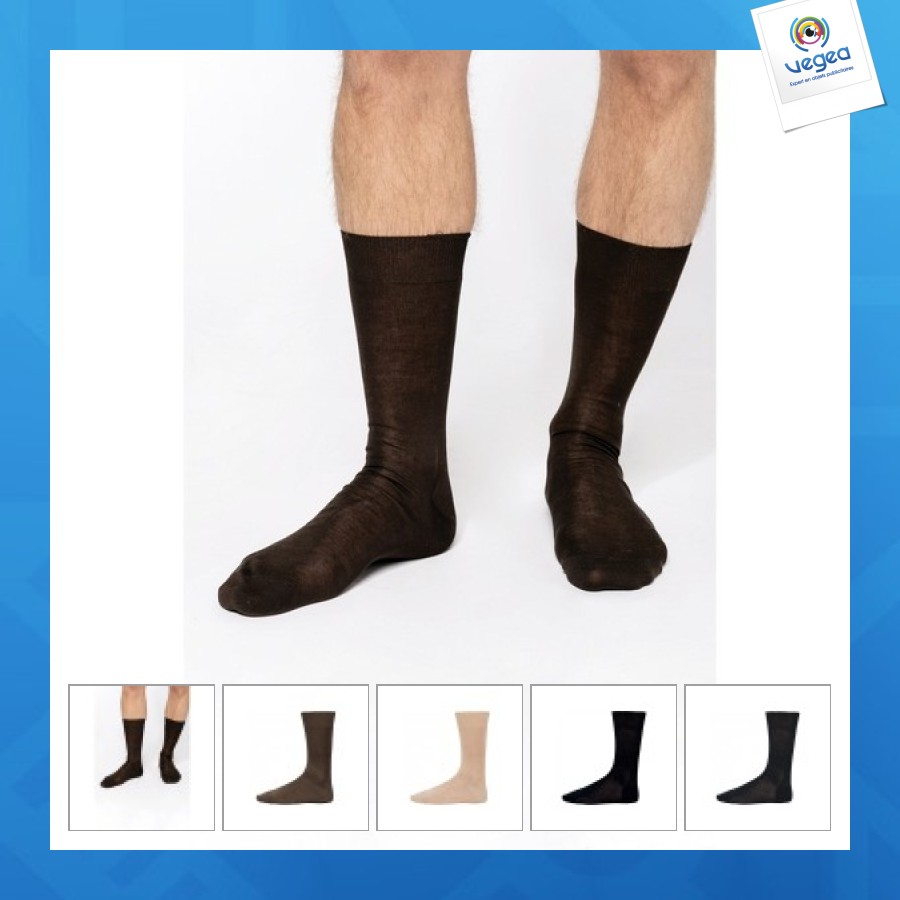 Chaussettes publicitaires jersey coton fil d'écosse homme