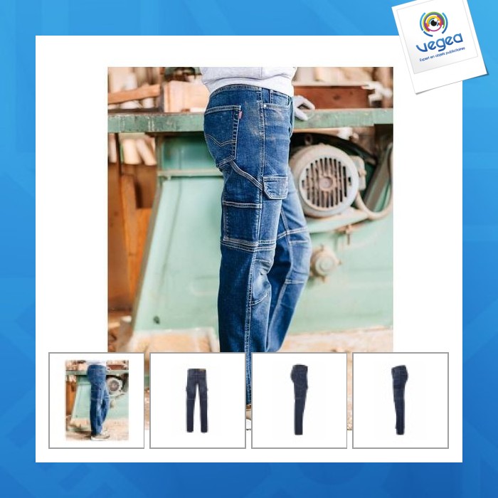 Coupe slim. fermeture zippée avec bouton. plis aux genoux. 8 poches.