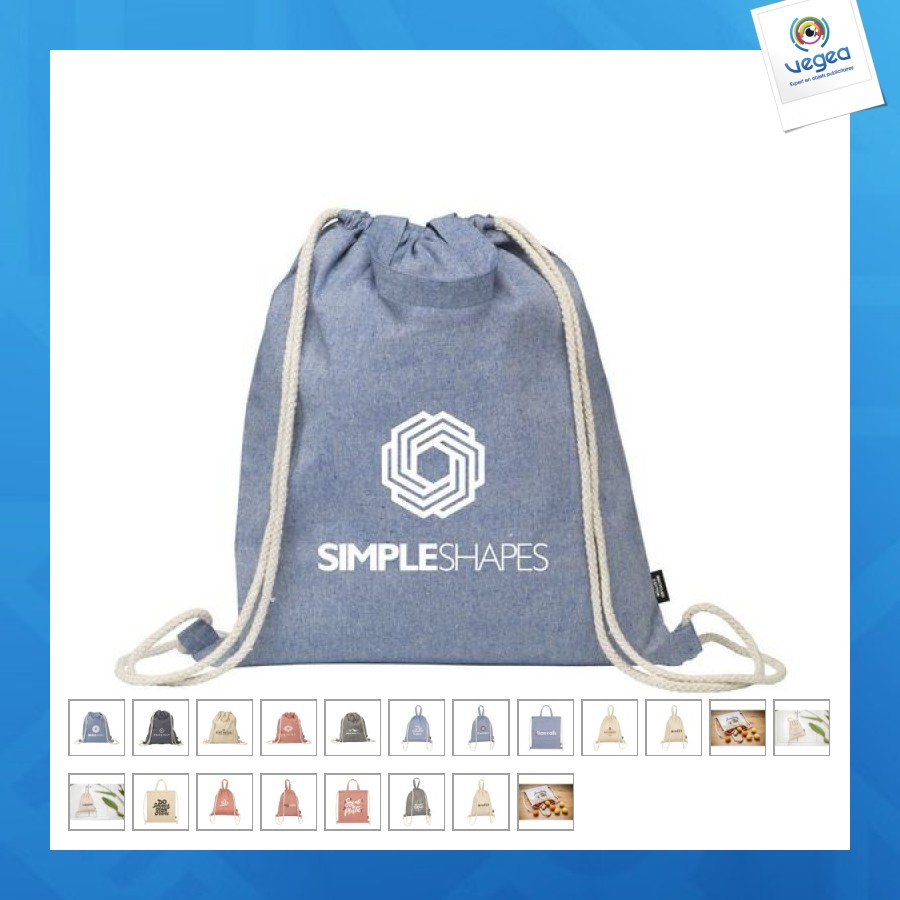 Recycled cotton promobag plus 180g/m² sac à dos