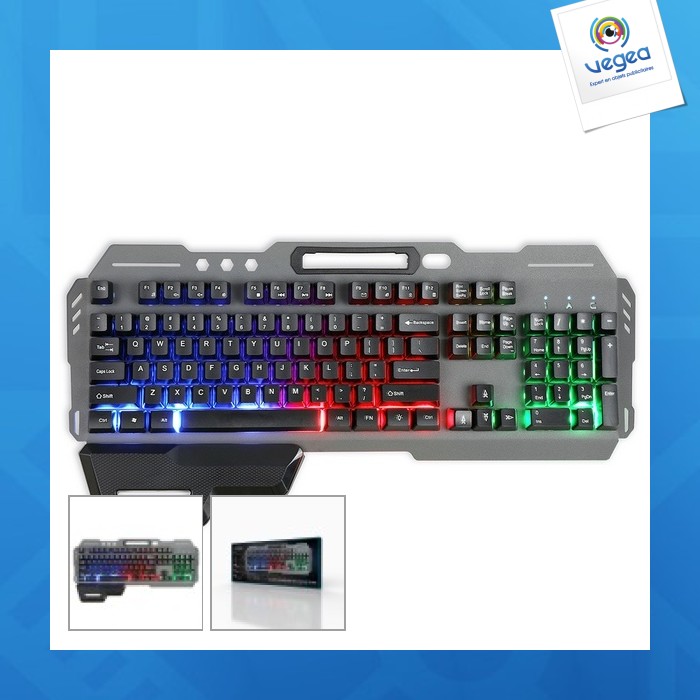 Clavier gaming avec logo semi mécanique filaire
