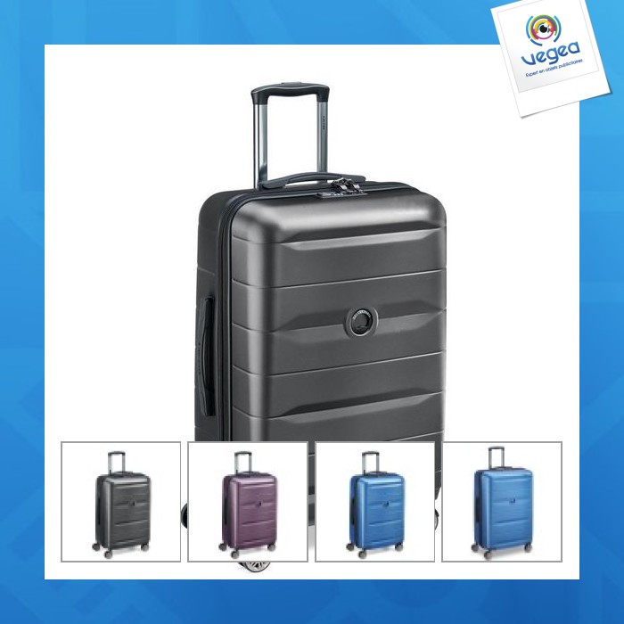 Valise trolley personnalisable 4 doubles roues 67x44x26 cm garantie 3 ans - comete +