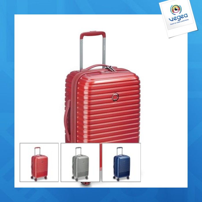 Valise trolley publicitaire cabine 4 doubles roues 55 cm - caumartin plus