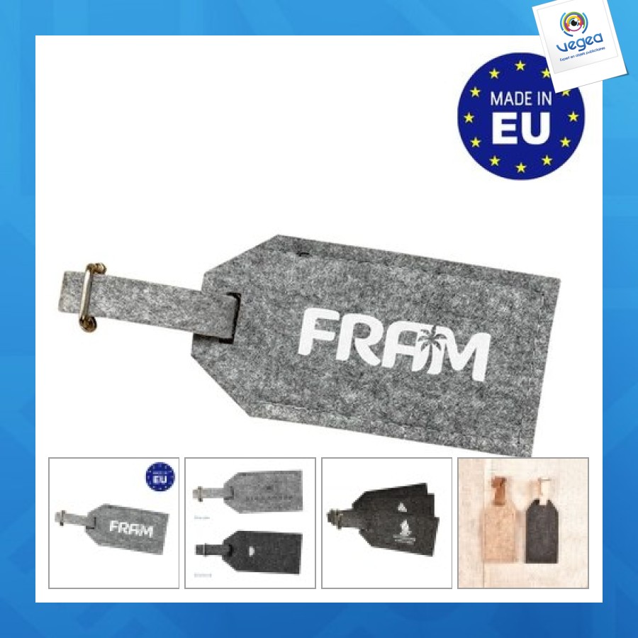 Porte-étiquette à bagage personnalisé feutrine